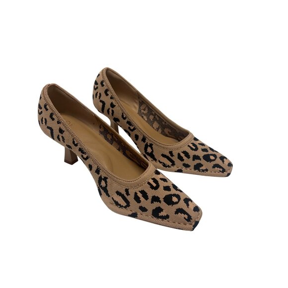 Cosy Island NIB VivaStep Minimalist Pointed Toe Leopard Heeled Pumps - Picture 8 of 10